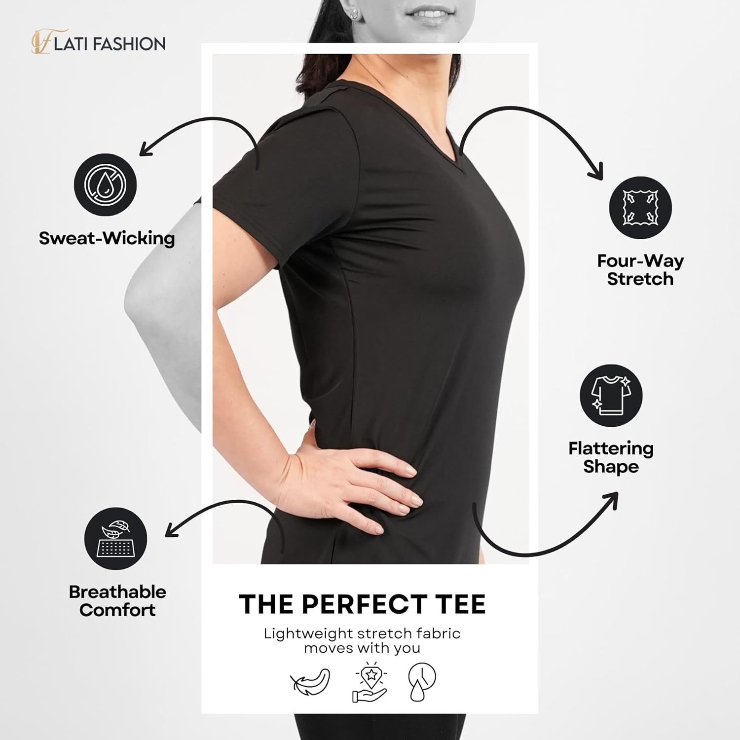Lati Fashion 5 Pack Dry Fit Shirts for Women Workout Tops Short Sleeve V Neck Womens T Shirts for Yoga Running Pilates S-3X - Image 5
