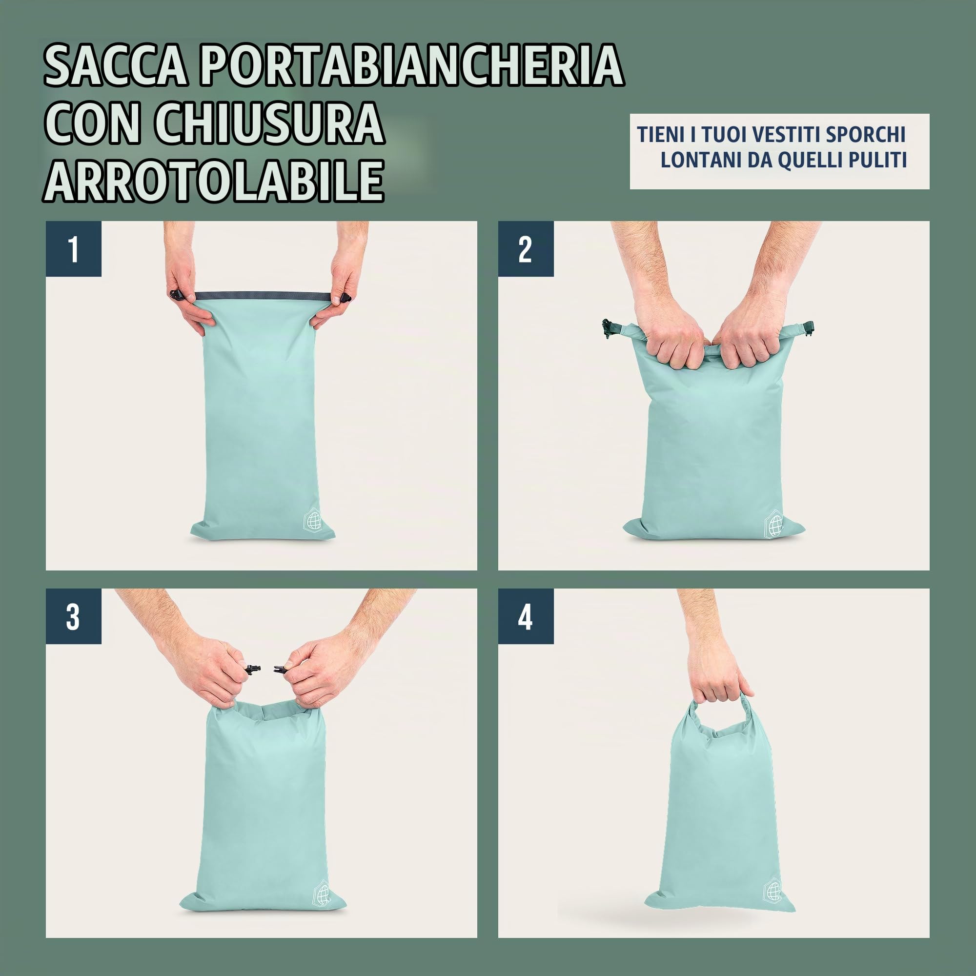 TRIPPED Travel Gear - Set di 7 cubi da imballaggio grandi per bagagli a compressione, ultra leggeri, espandibili, sacchetti a compressione per vestiti di TRIPPED Travel Gear (DustyTeal/bianco)