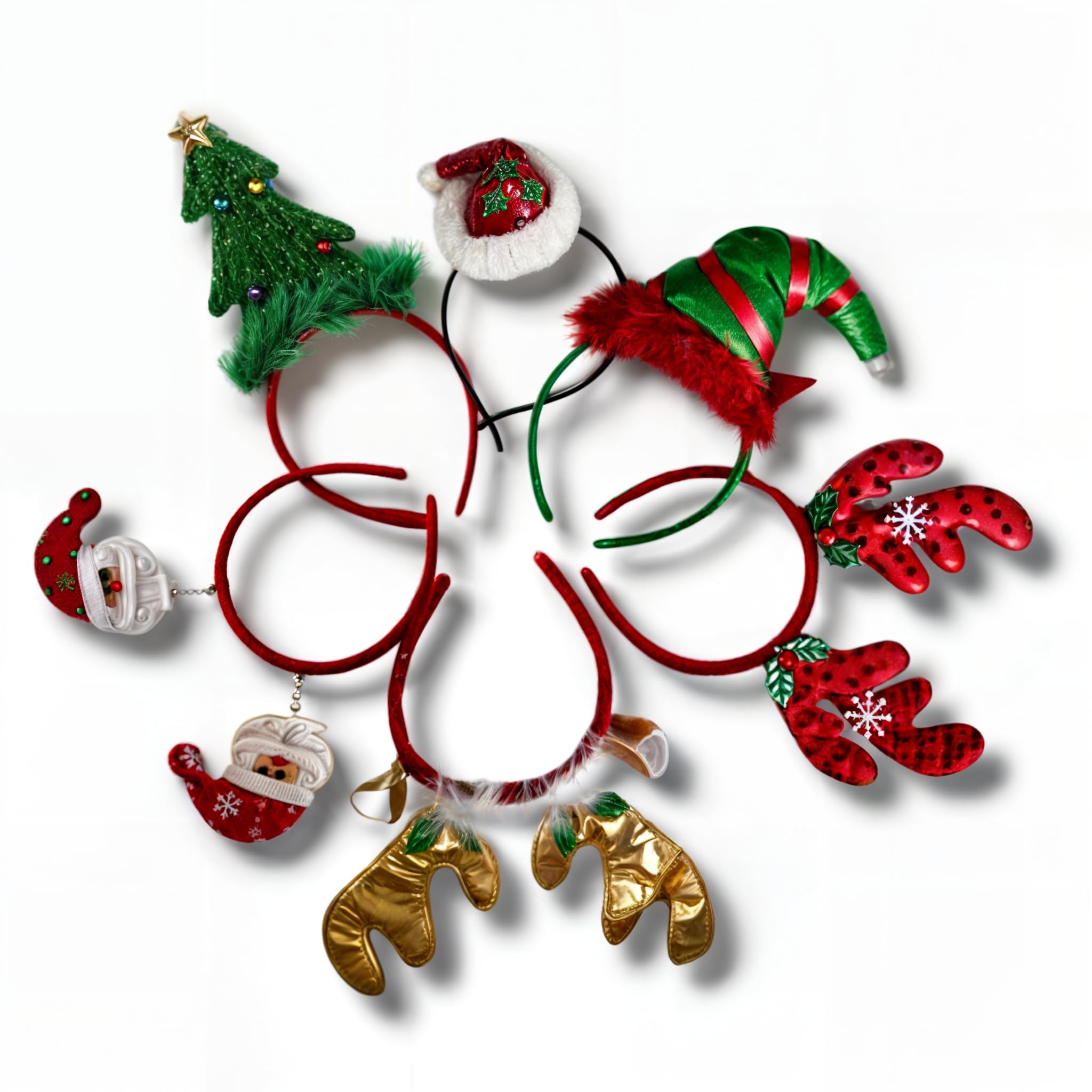 6 Pack Christmas Headbands for Adults and Kids, Festive Xmas Props for Christmas Party, Christmas Photo Booth!