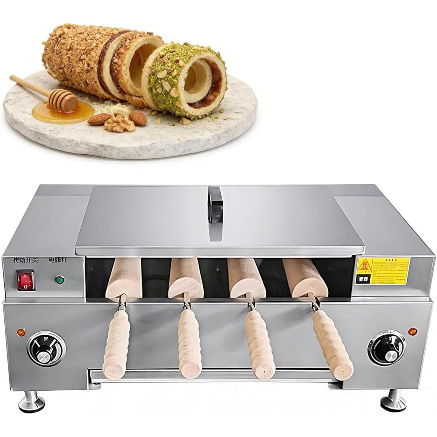 Horno de Cuatro Rodillos con Pantalla Digital, Control preciso de Temperatura y Temporizador, Calentamiento rápido, reposteros Aficionados y para Uso en cocinas Familiares.