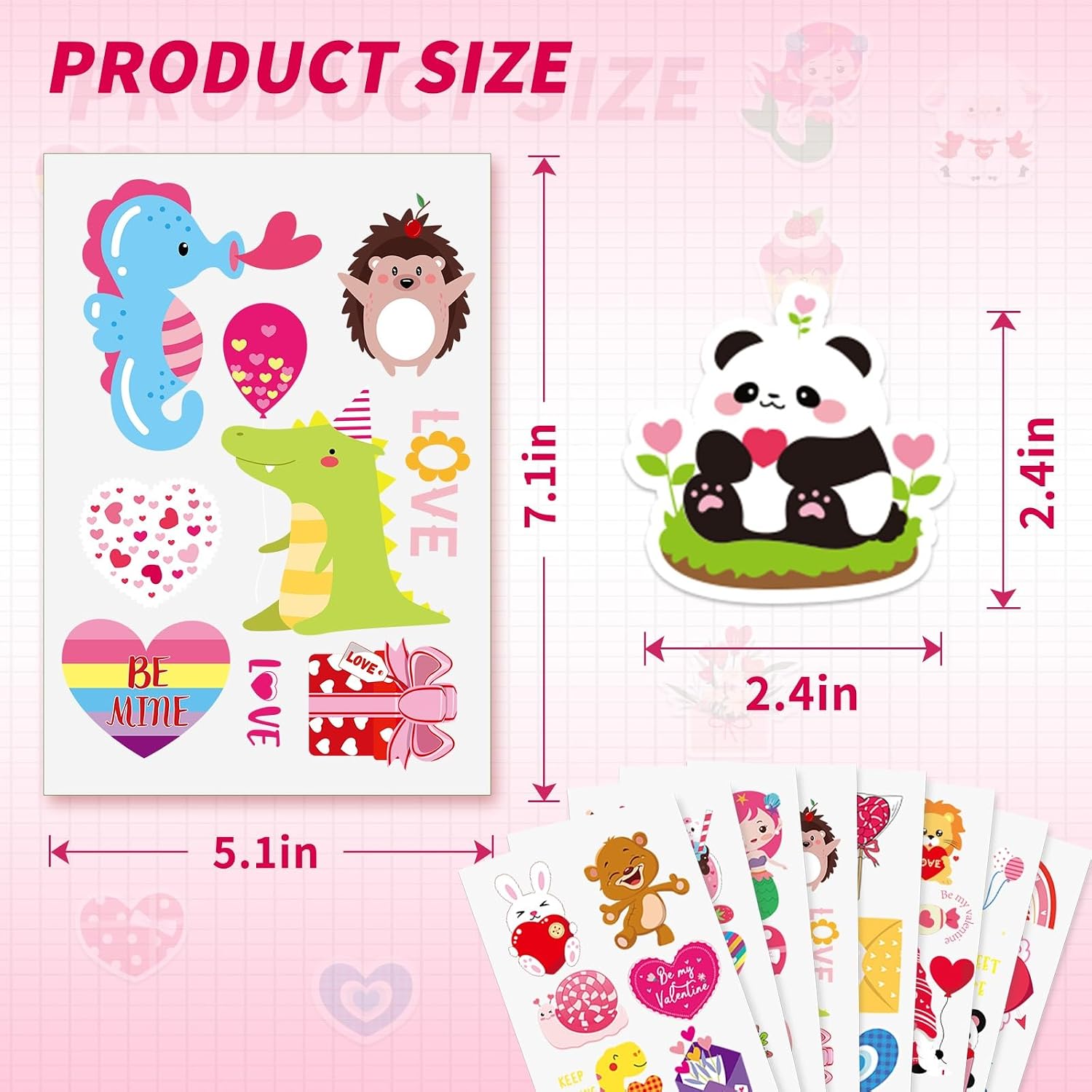MARFOREVER 200 Pcs Valentines Stickers, Love Heart Stickers Valentine's Day Sticker Bulk Vinyl Water-Repellent for Water Bottle Wedding Laptop Scrapbooking DIY Crafts Decorations image 2