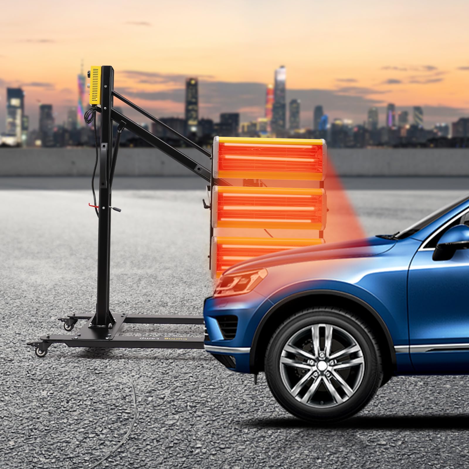 Florchest 110V Infrared Paint Baking Lamp, Shortwave Infrared Heat Lamp with Bracket, Paint Curing Systems,Power Adjustable Range 1300/2600/3900W