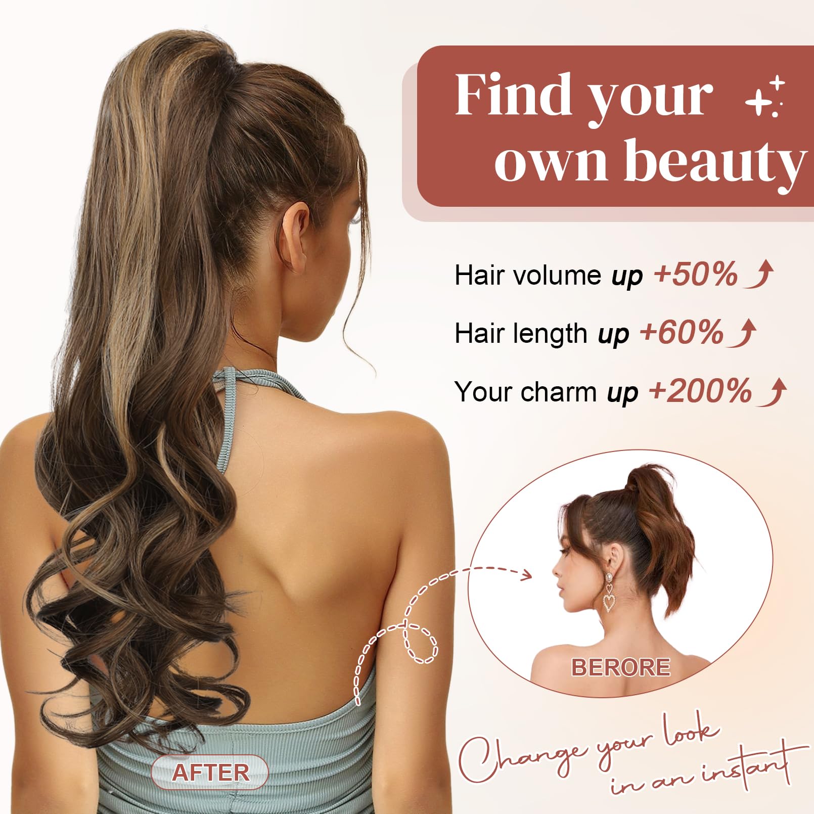 Amazon.com : LONAI Claw Clip Ponytail Extension for Women 24  display picture 2