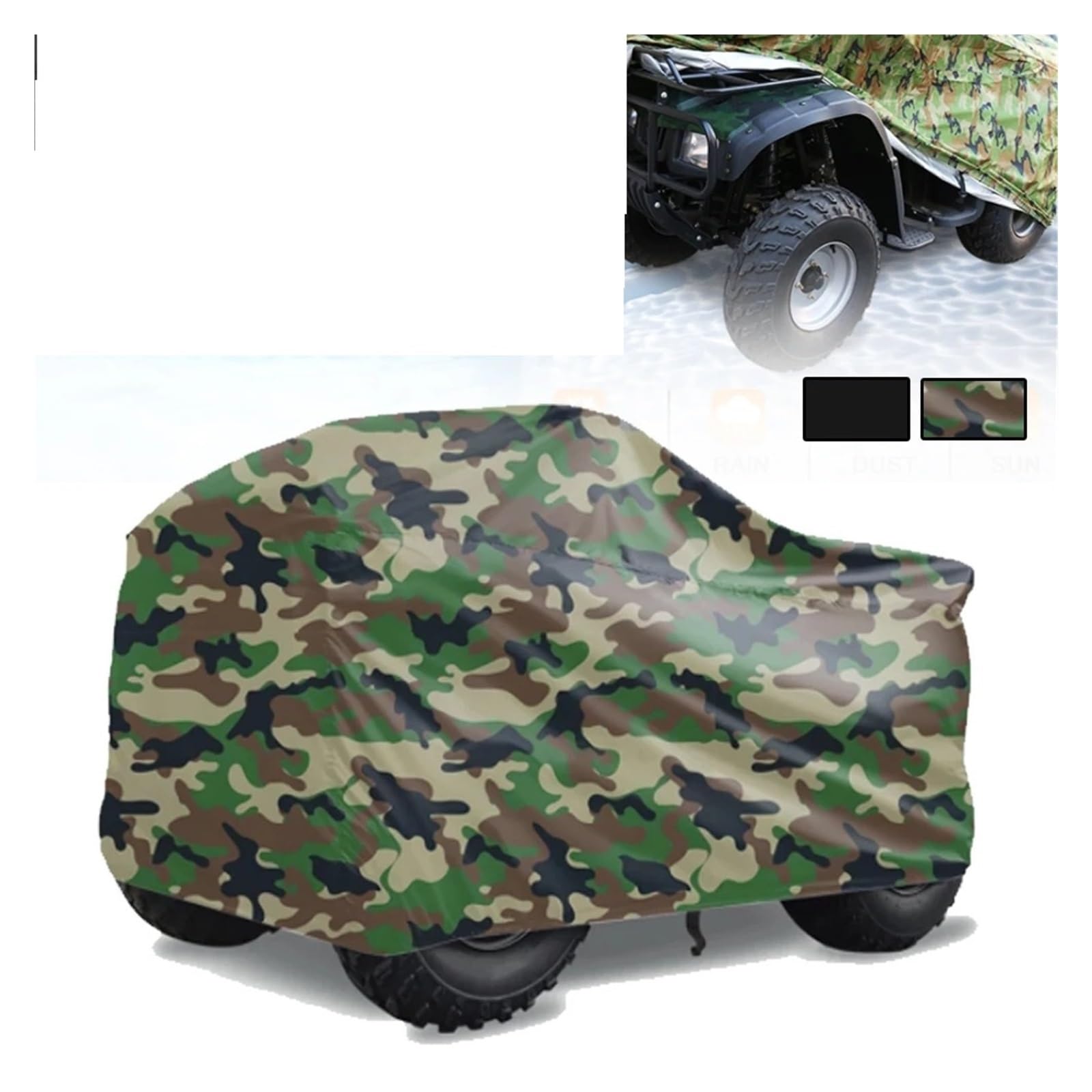 Motorradgarage Winterfest Passend Für Grizzly wasserdichte Motorrad-Abdeckung Quad-Bike ATV Fahrzeug Strandschutz Für Polaris Sportsman(Camouflage)
