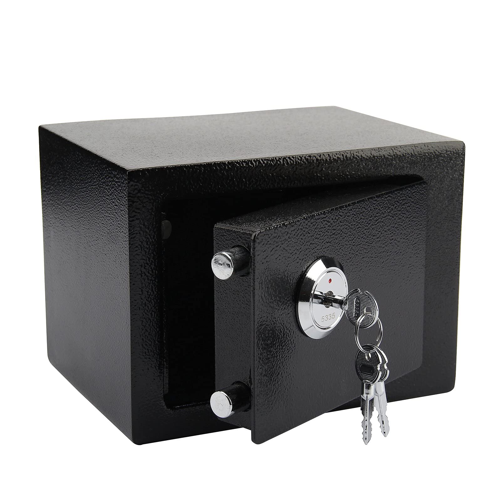 SUNNYNEST Safe Box 23x17x17 cm comes with accessories and 3 keys. It securely stores cash and documents, is lockable, and suitable for home and office use.