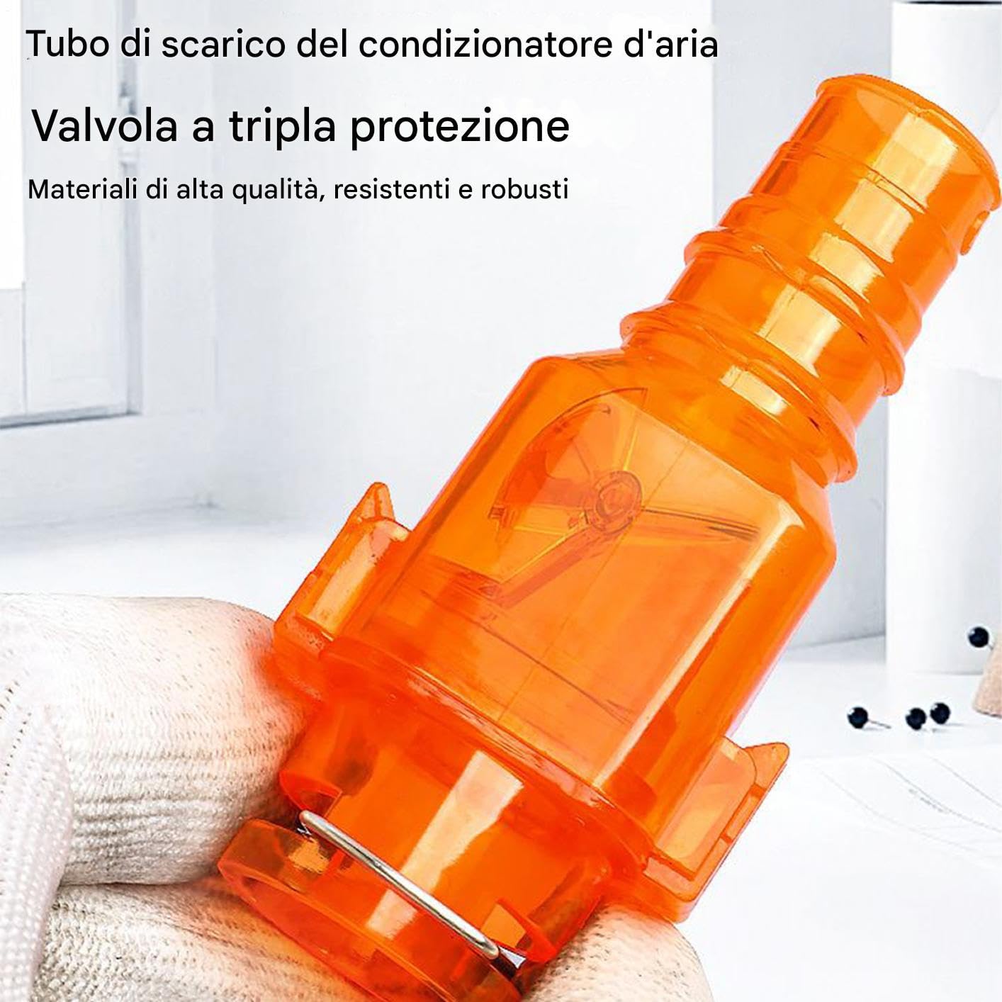 Valvola a Tre Protezioni per Aria Condizionata - Accessorio Antiritorno per Climatizzatore | Valvola di Scarico Termoresistente per Bagno Camera Sala Cucina Uso Commerciale