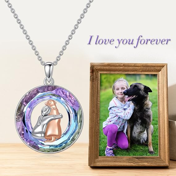 Flpruy Dierenketting, 925 sterling zilver, schattige dieren, halsketting, sieraden, verjaardagscadeau voor dames, vrouw, meisjes, dames, Sterling zilver