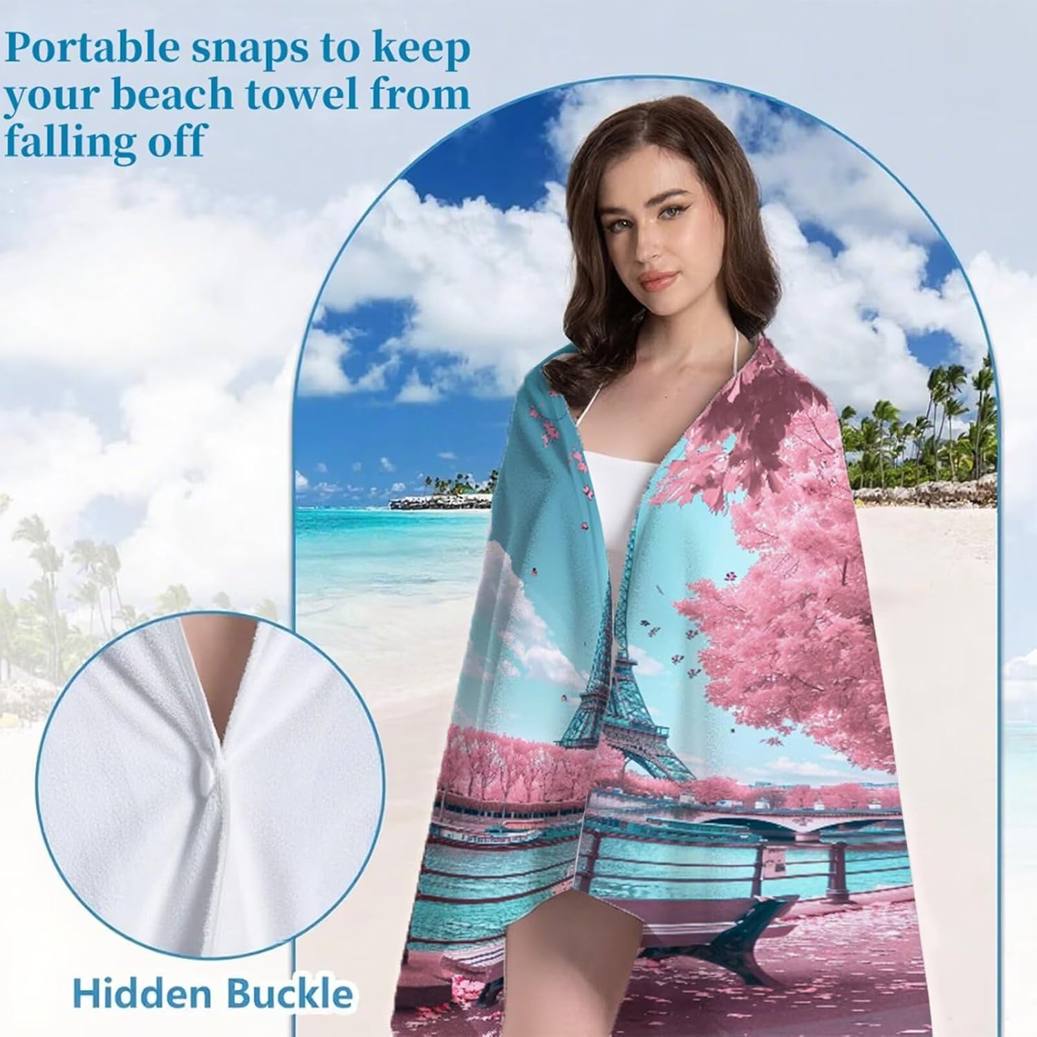 Beach Towel 90x180cm Bath Towels, Quick Dry Microfiber Towel, Sand Free, Super Absorbent, Lightweight, Compact Design, Towels for Bathroom Travel, Pool, Gym, Camping, Beach Vacation Essentials A2-695