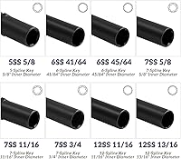 Vista 5 de 8 Piece Spline Lug Nut Master Key Set,Universal Locking Lug Nut Removal Tool for 5, 6, 7, 12 Spline & Hex Wheel Locks,Cr-Mo Steel