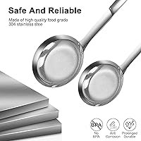 Vista 3 de Stainless Steel Fine Mesh Strainer, Fine Mesh Stainless Steel Colander, Spoon Extra Fine Mesh Strainer with Handle for Oil Filter Skimming Grease