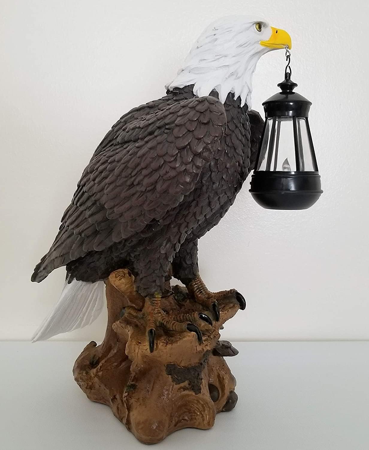 American Eagle Statue Figurine with Solar Light Bald Eagle