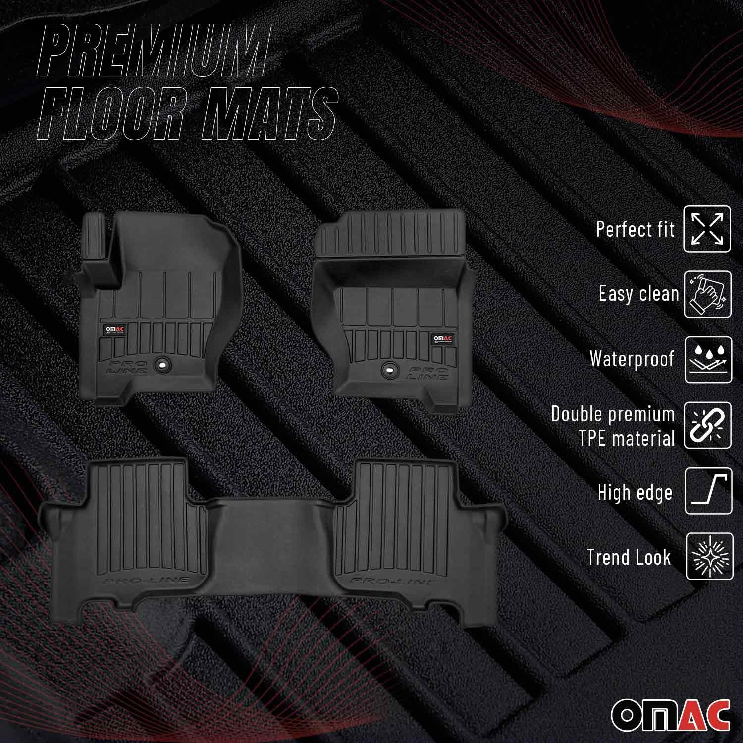 OMAC Dywaniki Gumowe Pasujące do Land Rover Discovery 3 2004-2009 Premium TPE Czarny 3X