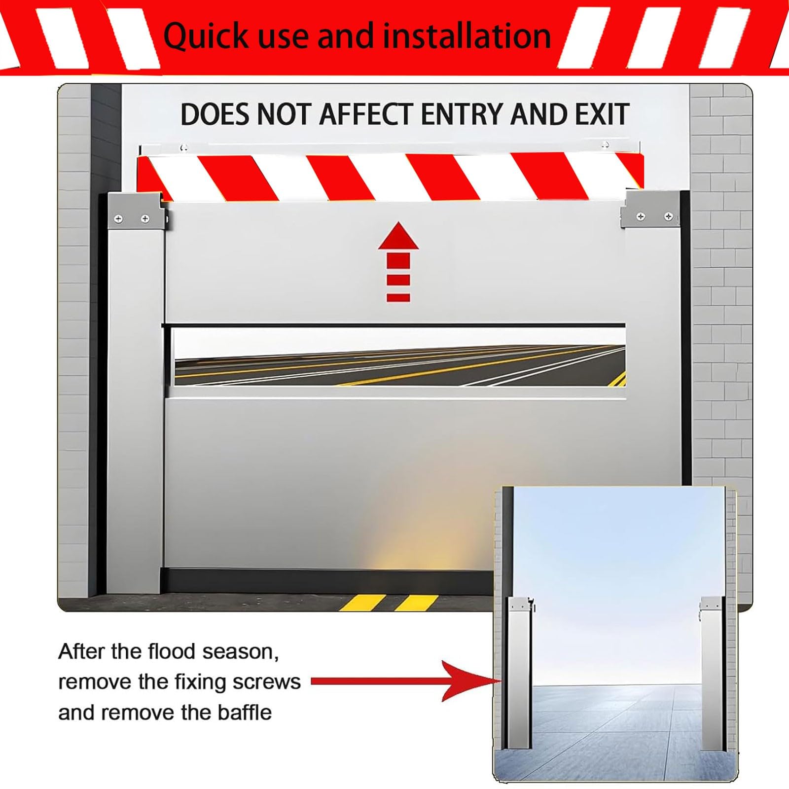 Porte de BarrièRe de Protection Contre Les Inondations H 20ccm 40cm 60cm 80cm 100cm 120cm 140cm Barriere Anti Inondation Porte de Garage Aluminium BarrièRe Anti-Inondation