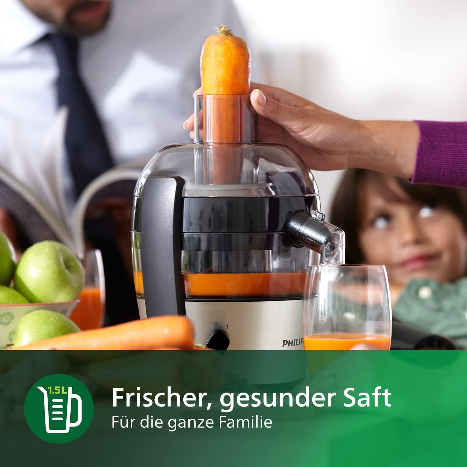 Philips Viva Collection Entsafter 500W 1,5L QuickClean Direktsaft Tropf-Stopp HR1832/00