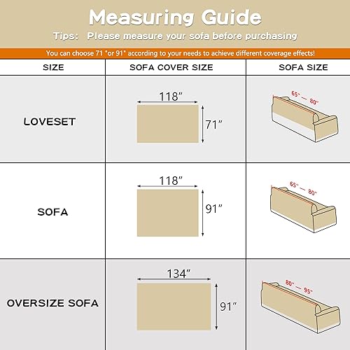 Miniatura 6 de MYSKY HOME Funda de sofá para sofá de 3 cojines, apta para mascotas, funda de sofá modular en forma de L, protector antideslizante de muebles de