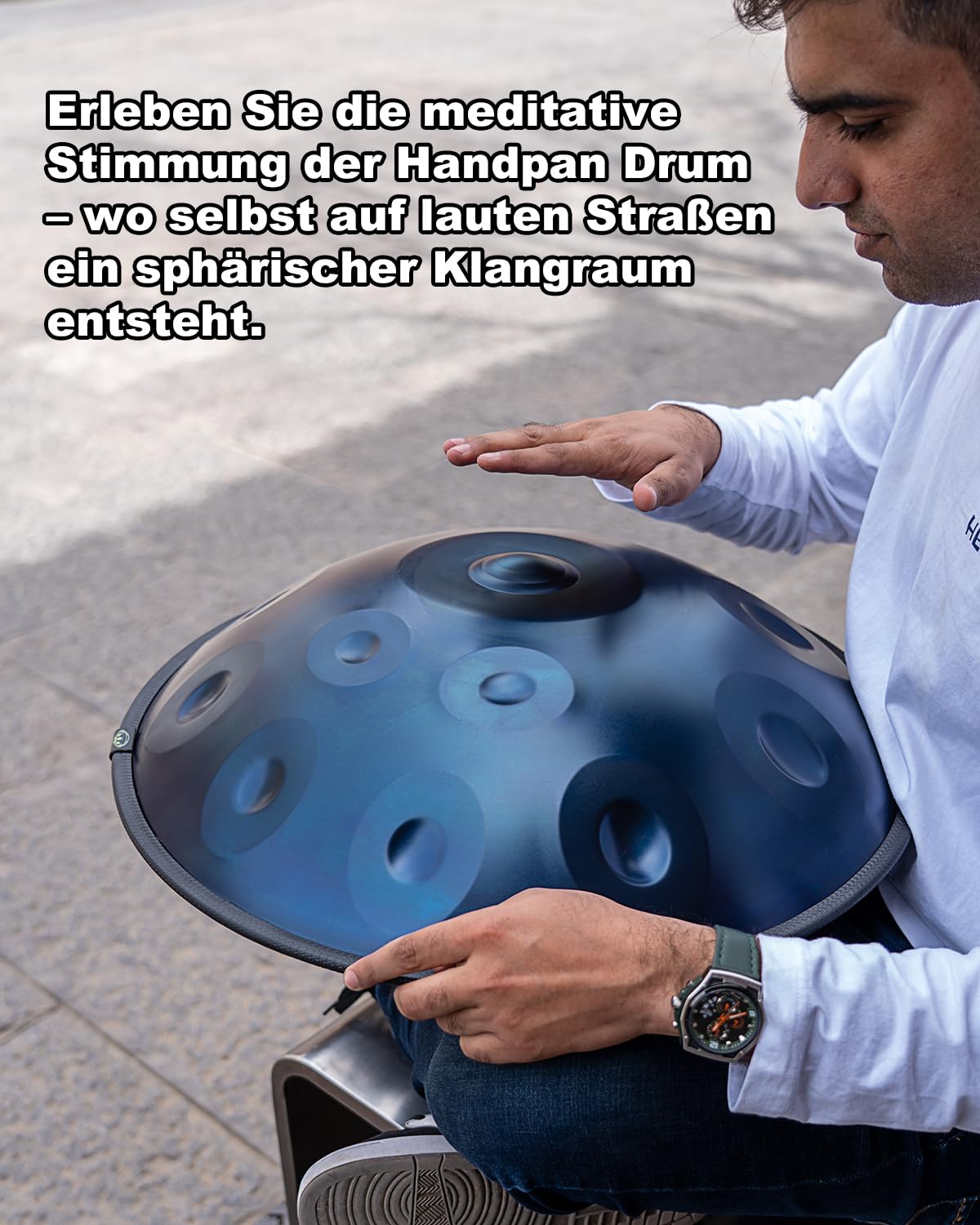 Handpan Drum Instrument 22 Zoll (55 cm) 10 Töne, 440 Hz D Minor handtrommel Music, Generates Meditation Sounds with Hand Pan, Ideal Handpan Instrument for Beginners