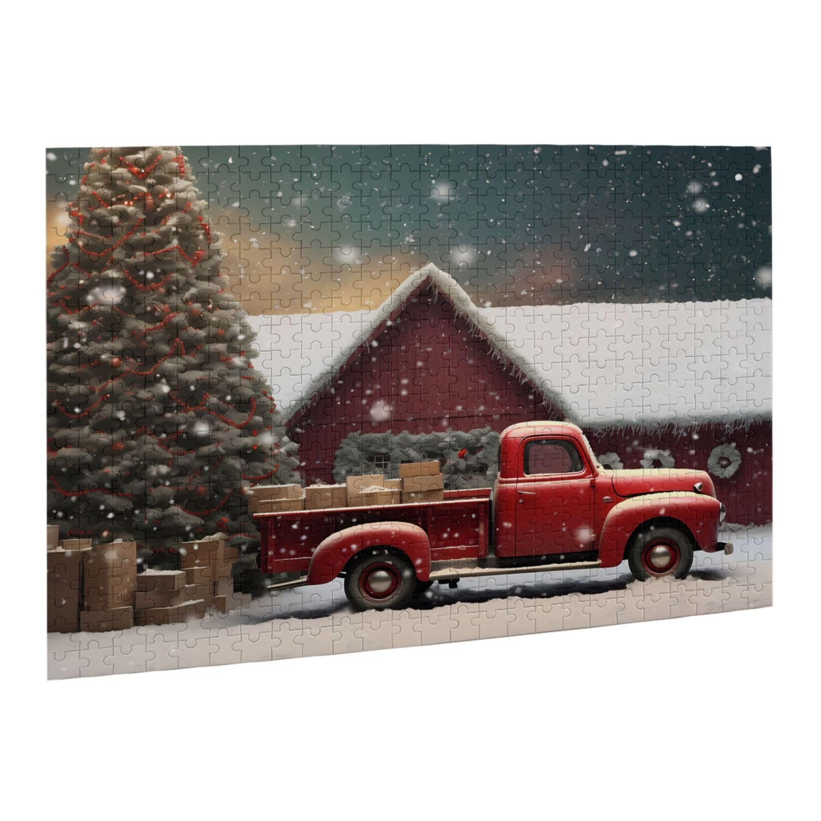 赤いトラックのジグソーパズル Amazon.com: 500 Pieces Red Truck Jigsaw Puzzles for Family Fun and