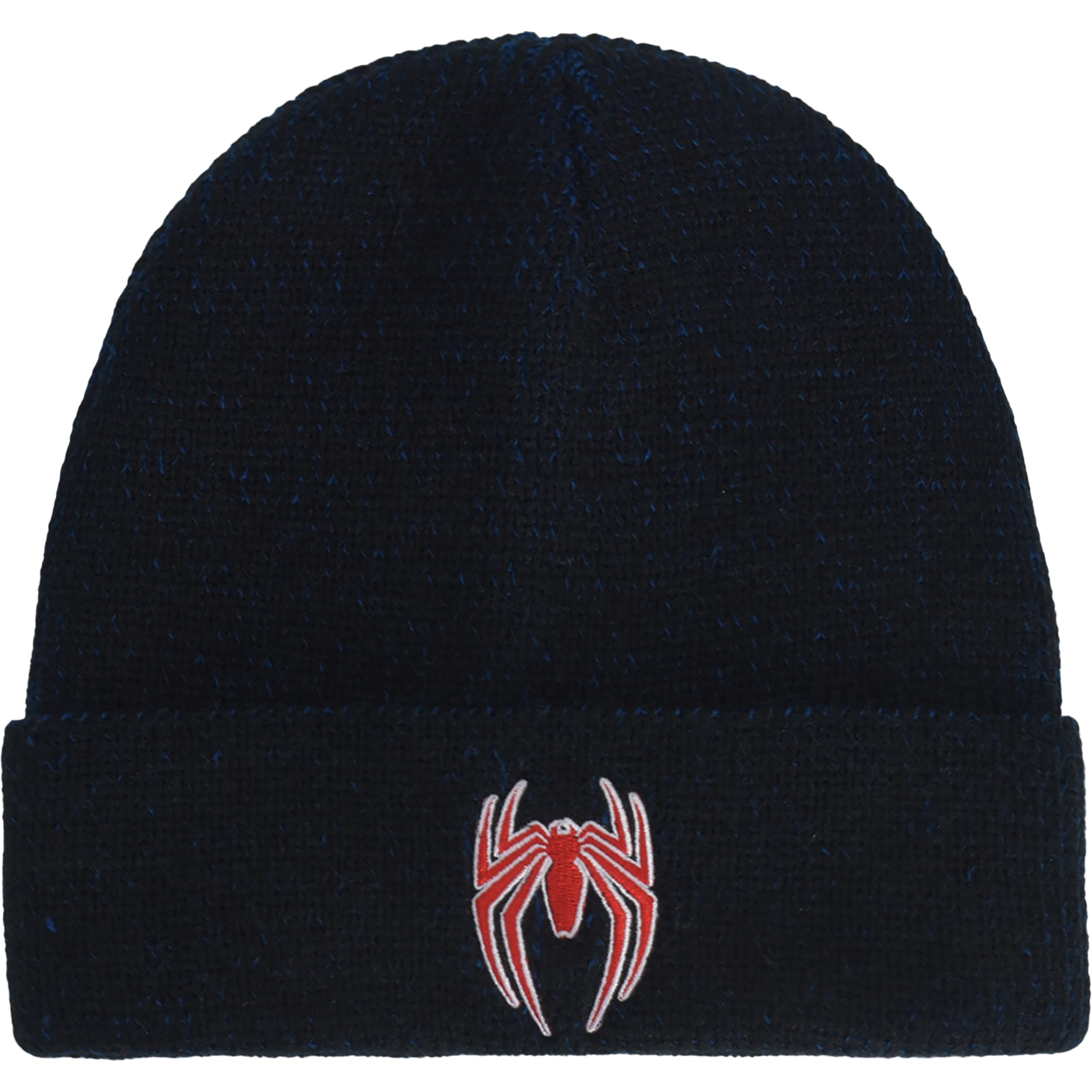 Concept One Marvel Spider-Man Beanie Hat, Game Logo Winter Knit Cap with Cuff, Blue, One Size, Blue, One Size