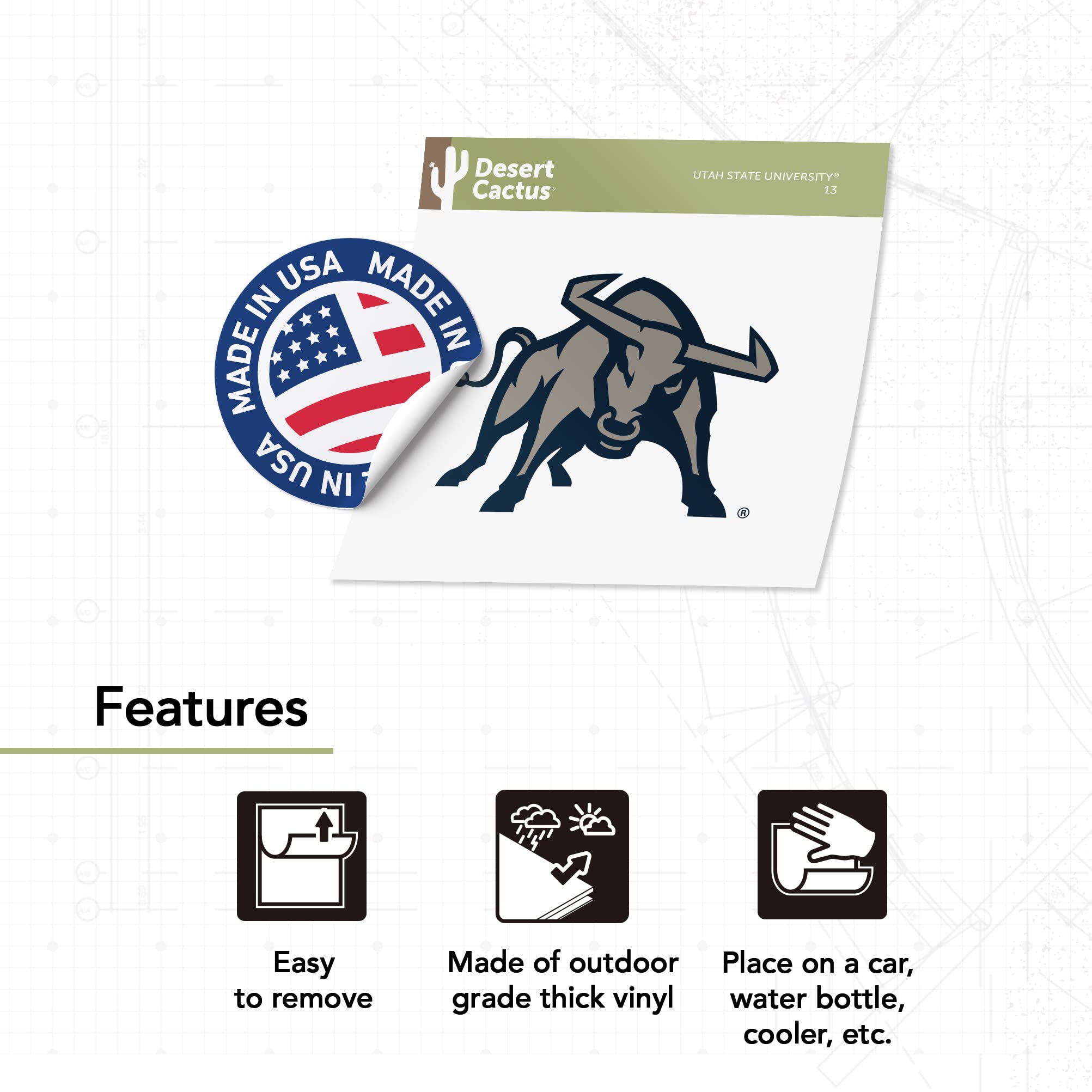 Utah State University Aggies NCAA Sticker Sheet - 8.5x11 Inches, Officially Licensed Vinyl Decals - View #8