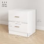 HOMCOM Bedside Table with 2 Drawers, Modern Nightstand, Side End Table for Bedroom, White