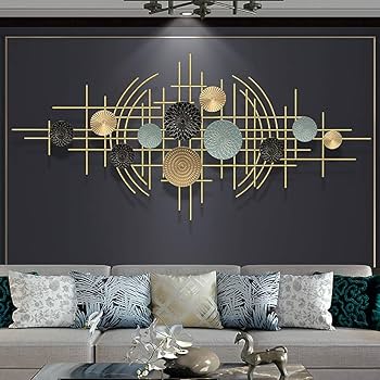 Amazon.co.jp: モダンなメタルウォールアート彫刻、3D幾何学的