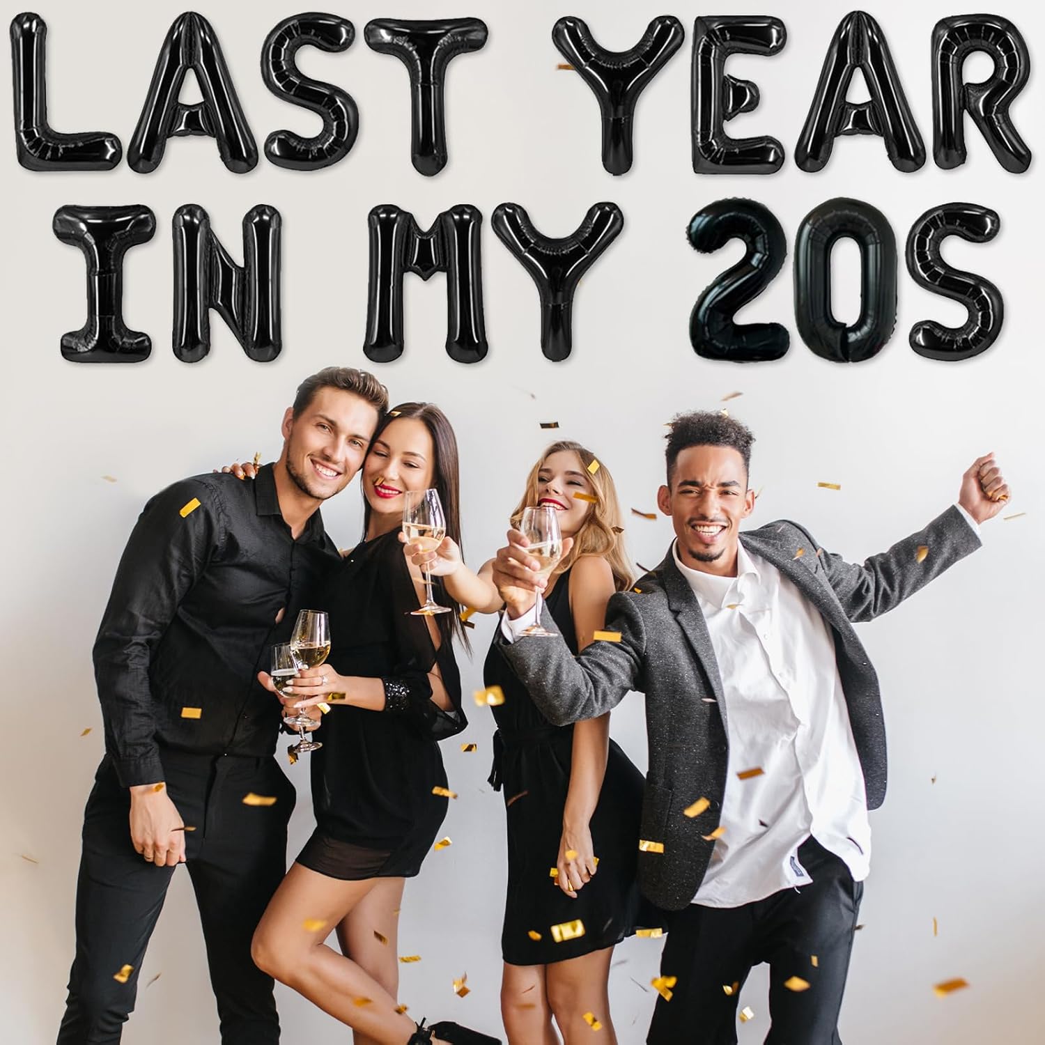 Last Year in My 20s Birthday Balloons Black Foil Latex Balloon - 29th Birthday Decorations for Woman Man - Image 7