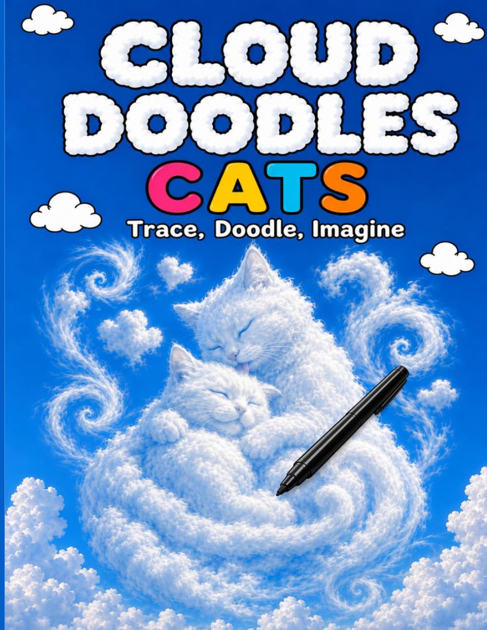 Cloud Doodle - Cats: Trace Doodle Imagine