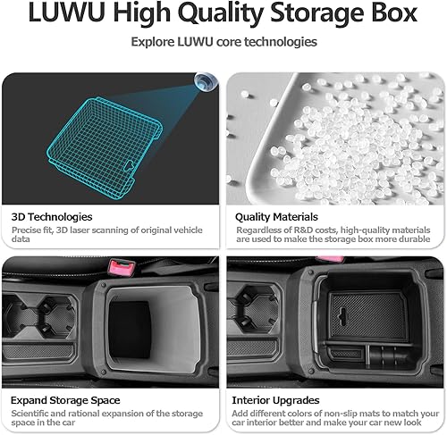 Miniatura 6 de Accesorios interiores para VW Taos 2024 2025, Tiguan 2018-2025 y Taos 2022-2025 organizador de consola central con reposabrazos, organizador de