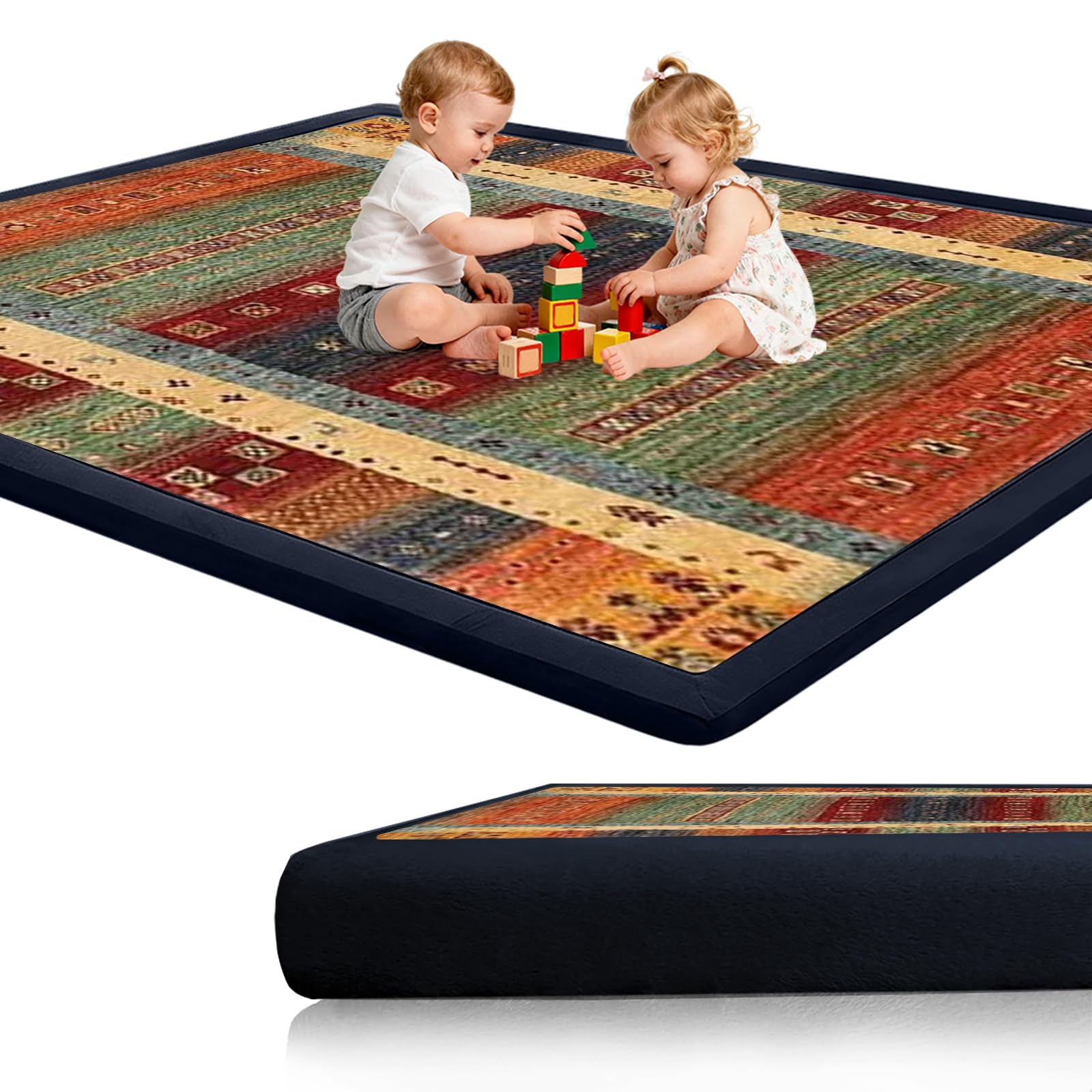 Tappeto Gioco Bambini Acolchado 2 cm Extra Spesso, Antiscivolo, Ideale per Pavimenti e Box Neonato, Palestra Neonati, Tappeto Tummy Time Neonati 160 x 280cm