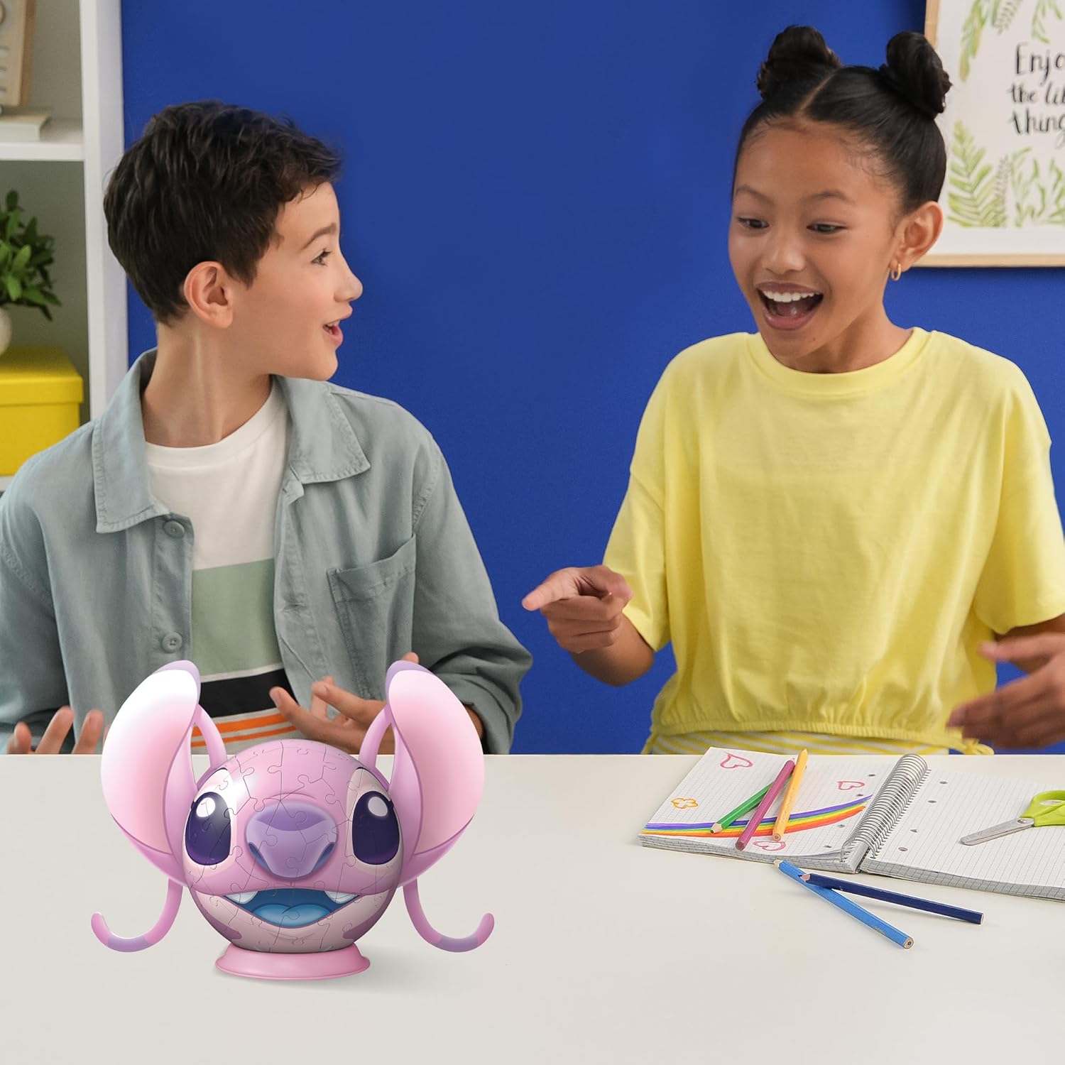 Ravensburger 3D Puzzle 11639 Puzzle Ball Stitch Angel Puzzle Ball with Clip-on Ears for Small and Large Stitch and Disney Fans from 6 Years