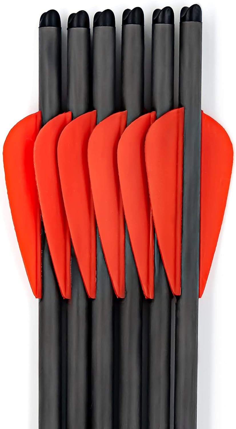 Ballista 12.8" Mini Crossbow Bolts Carbon Arrows with Steel Tips, Half-Moon Nocks, OD 5.5mm (Pack of 6)