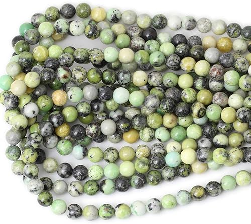 Miniatura 8 de 35 cuentas redondas sueltas de jade africano natural de 0.394 pulgadas (0.394 in) para hacer joyas y manualidades, 1 cuerda de 15 pulgadas