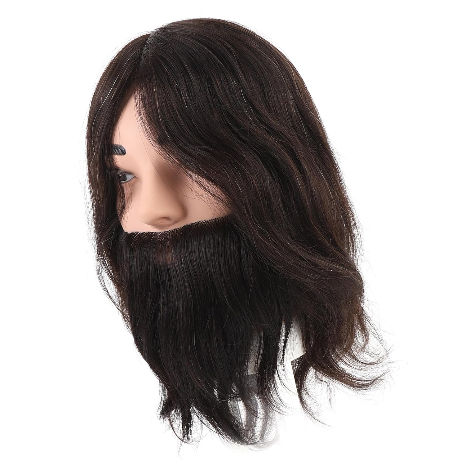 Male Mannequin Head with Beard, Barber Training Head for Hair Styling Practice, Realistic Simulation Beard Head Model with Ergonomic Design for Barbers and Stylists