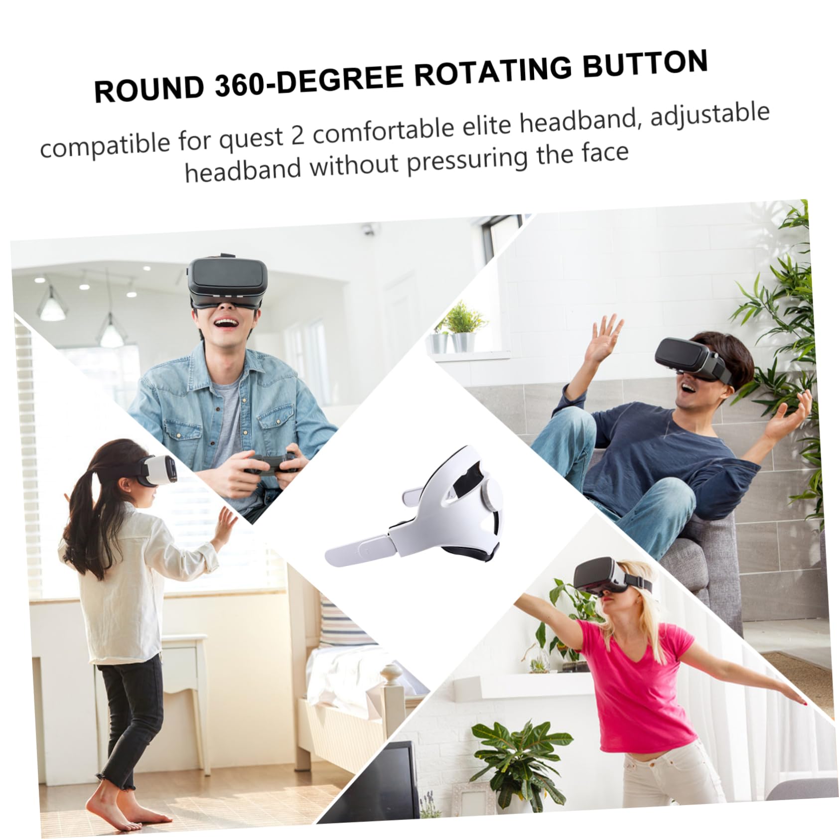 Lurrose Correa Ajustable Auriculares VR Soporte Cómodo y Equilibrado Compatible con Material Duradero y Ergonómico Uso Prolongado