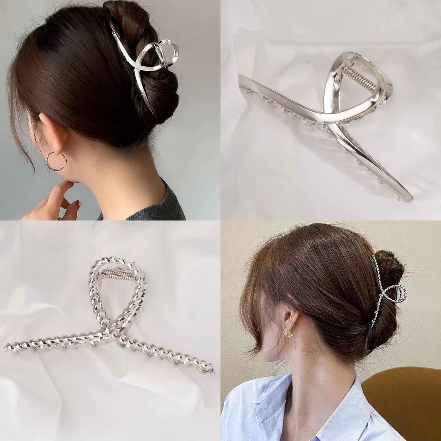 Large Metal Hair Claw Clips 3 Pack Non Slip Thick Hair Accessories Gift 3 PCS Metal Large Hair Claw Clips for Thick Heavy Hair Big  main image 4