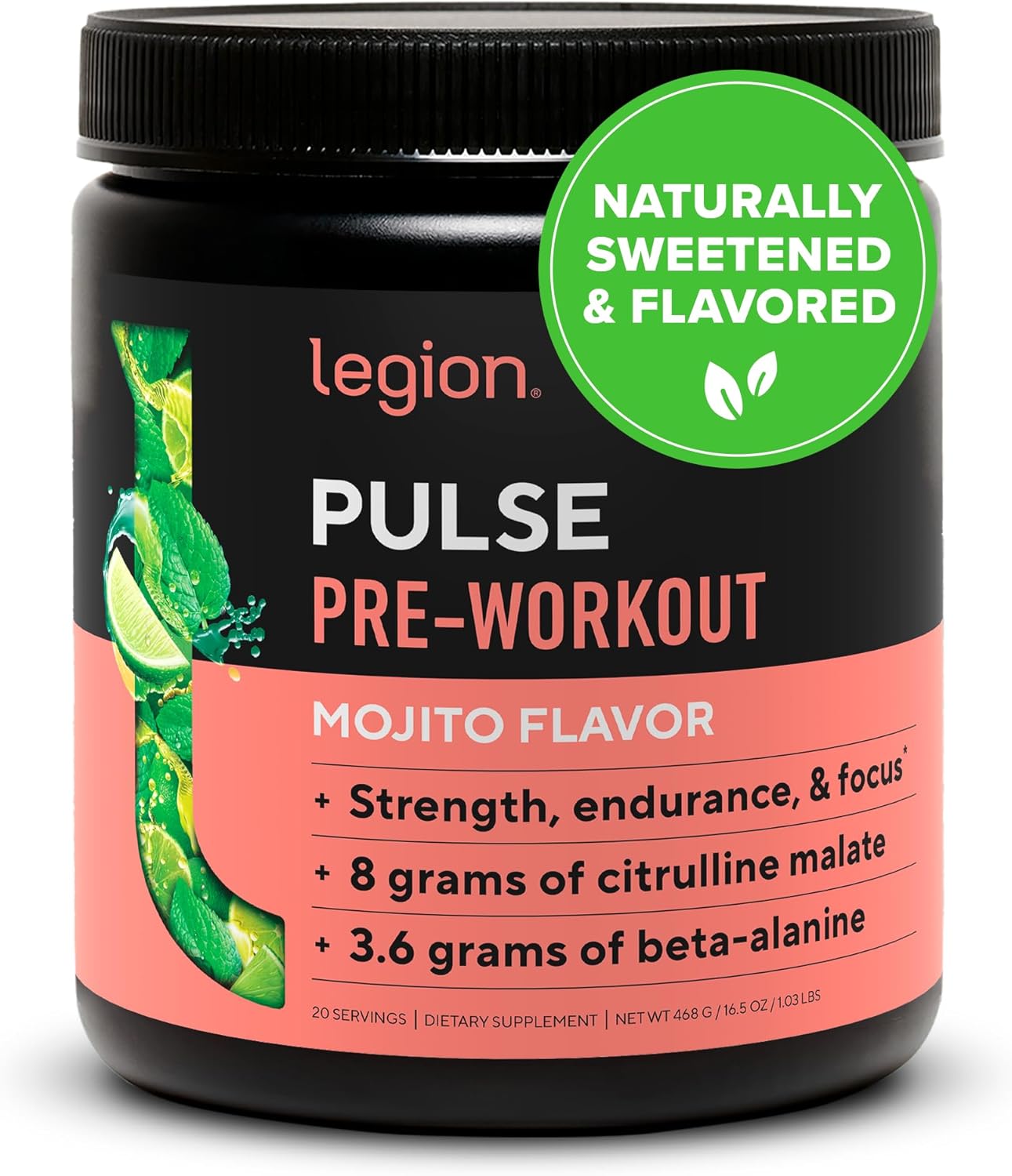 LEGION Pulse Pre Workout - Nitric Oxide, Naturally Sweetened