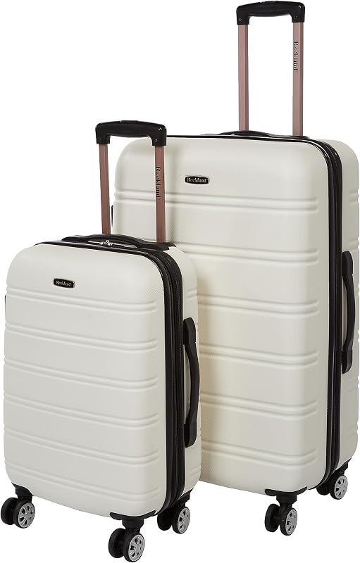 Rockland Melbourne Hardside Equipaje con ruedas giratorias expandibles, blanco, 2 piezas (20"/28")