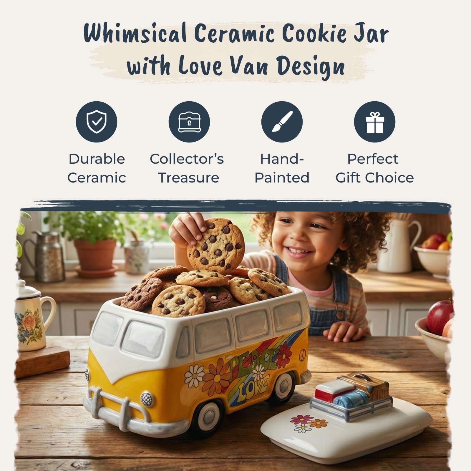 Amazon.com - Blue Sky Ceramics Love Van Cookie Jar, Multi (20390)