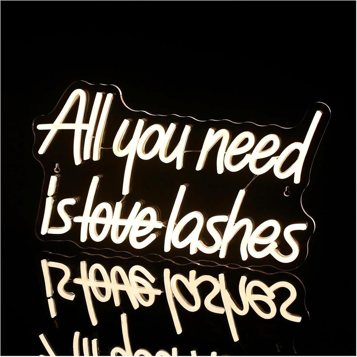 "All You Need Is Lashes" LED Neon Light Sign for Bedroom Wall Decor image 3