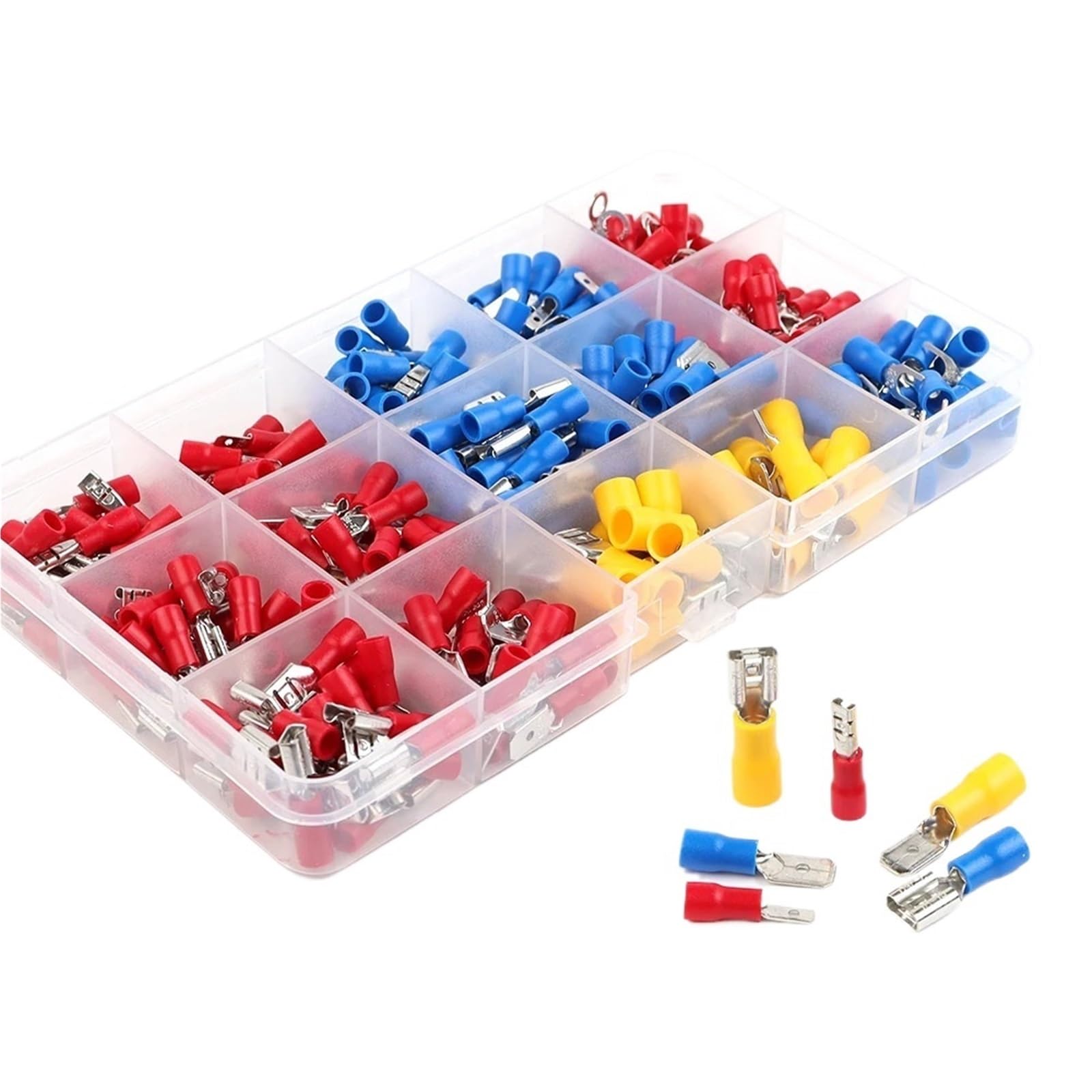 Assortiment de bornes à Pelle, connecteur de câble isolé, Fil électrique, sertissage, Anneau Bout à Bout, Ensemble de fourchettes, cosses roulées, Kit combiné, 280 pièces