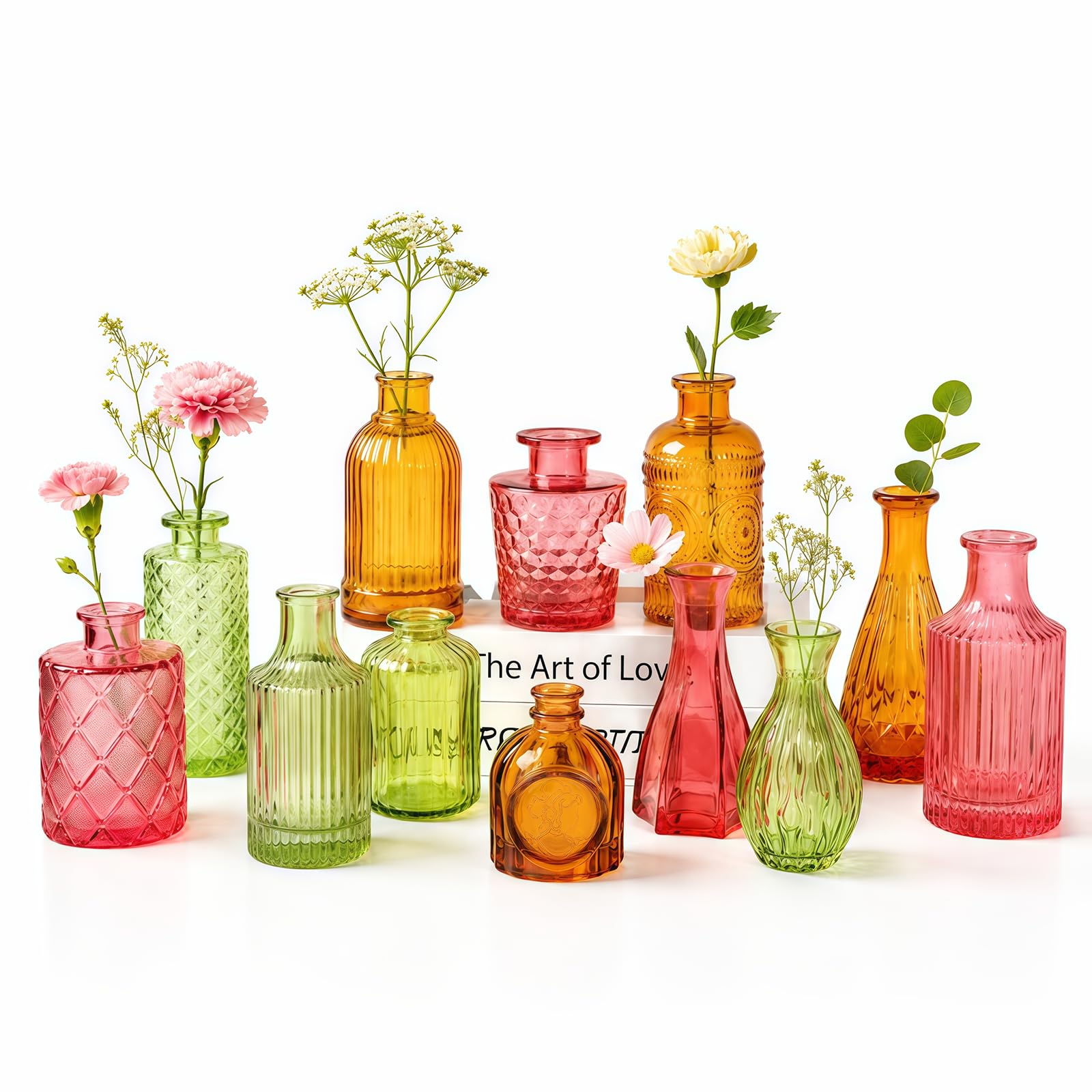 Photo 1 of TBWIND 12 Pcs Colorful Glass Bud Vase Set