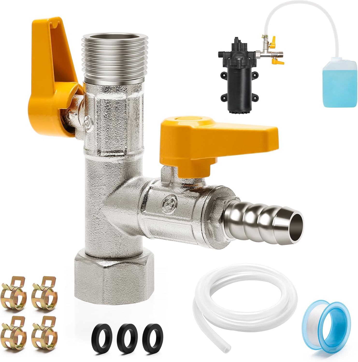 Anglekai RV Winterizing Kit with 3-Way Bypass Valves