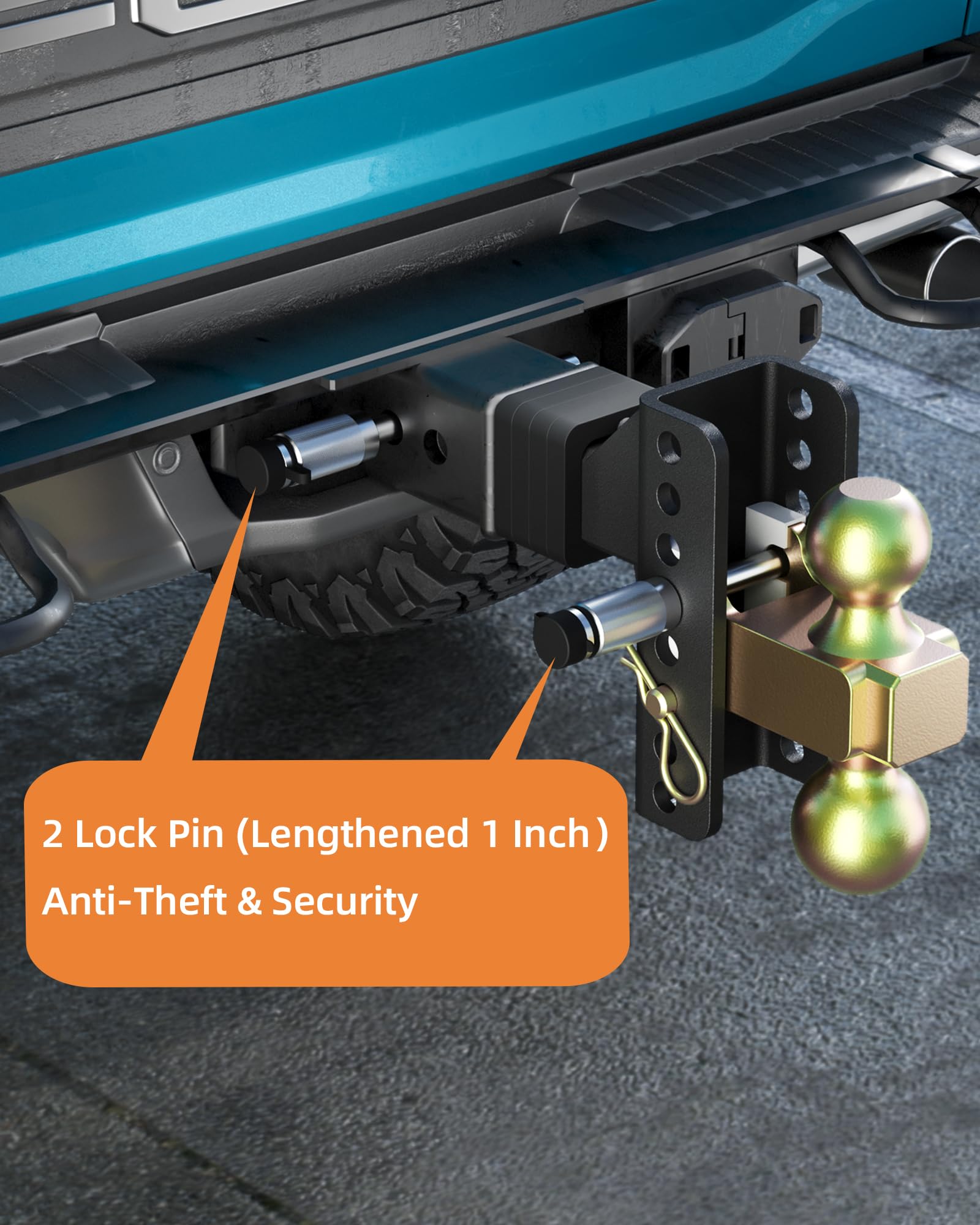 Snapklik.com : DEXSO Adjustable Trailer Hitch (Fits 2-Inch Receiver ...