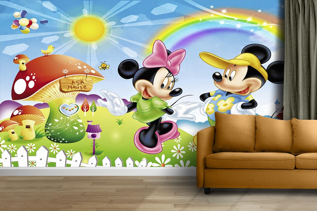Imagine Printing Solution 3D Wallpaper Cartoon Mickey and Minnie Hd Print Wall Painting Poster Picture Wall Sticker for Kids Room, Bedroom, Home Decor, Nursery School, PVC Vinyl, Multicolor, Pack 1 (B0CT5PYYW7) Amazon Price History, Amazon Price Tracker