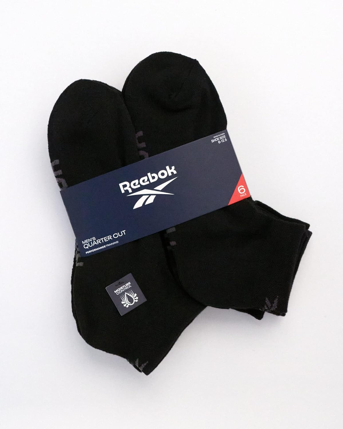 Reebok Mens Quarter Socks - 6 Pack Moisture Wicking Performance Stretch Athletic Ankle Socks for Men (Sizes: 6-12.5) - Image 2