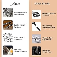 Vista 3 de Asani 25-Piece Stainless Steel Kitchen Utensil Set Non-Stick Cooking Gadgets and Tools Kit Durable Dishwasher-Safe Cookware Set Kitchenware