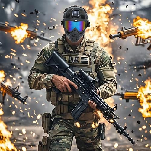 Miniatura 8 de Máscara de Airsoft de cara completa con gafas de alta definición, calavera, esqueleto, máscara de paintball para Halloween, cosplay, paintball,