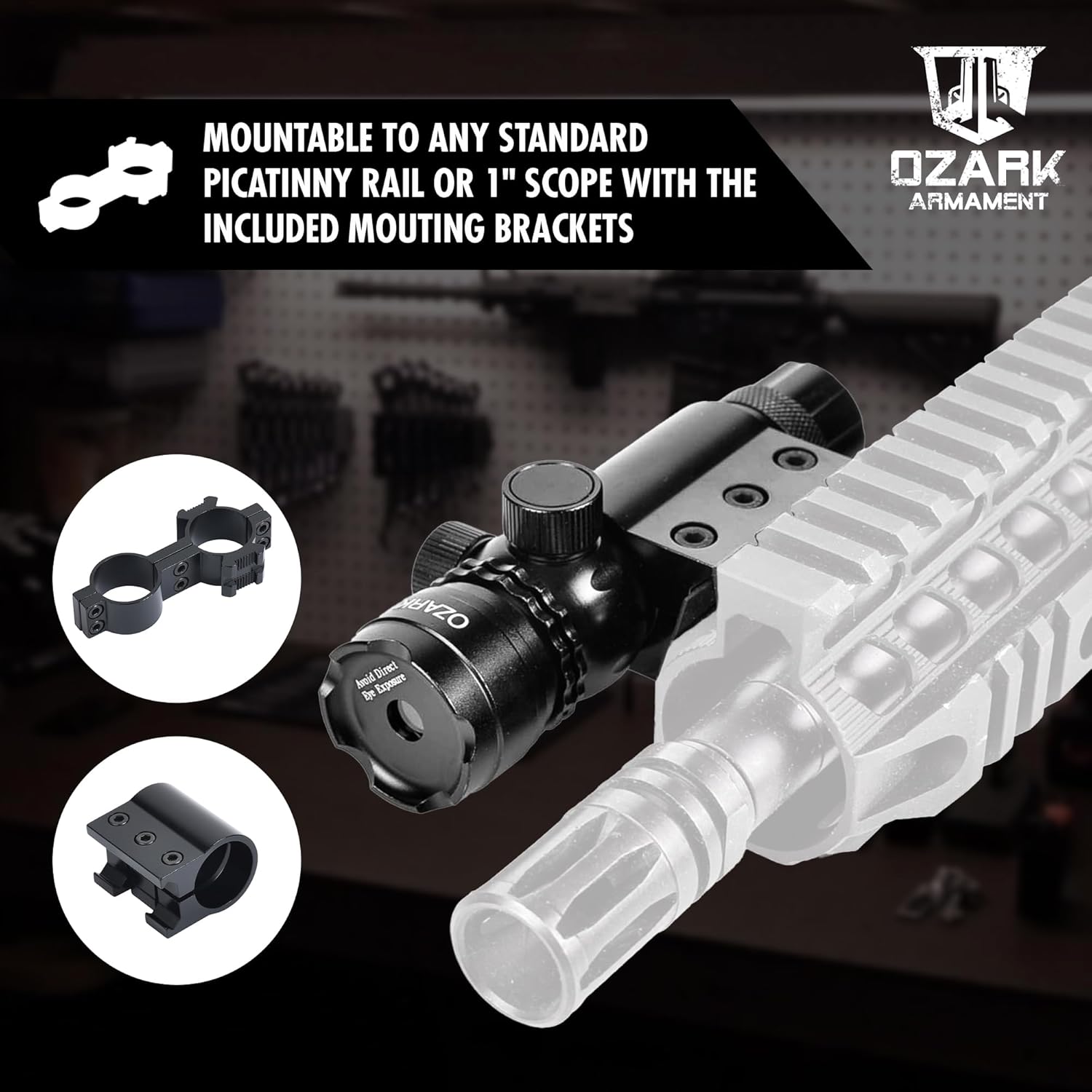 Green Laser for Rifle - Gun Laser Sight for Rifles with Picatinny Rail - Picatinny Laser Sight for Rifles & Laser Sight for Shotgun - Picatinny Rail Mount Included with Each Tactical Laser for Rifle