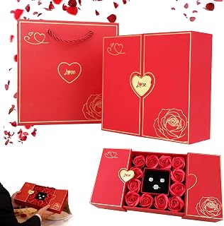 Gifts for mom, for her, preserved rose flowers, birthday gifts for mom, eternal rose for mom from son, daughter, Valentine's Day anniversary (red no jewelry)