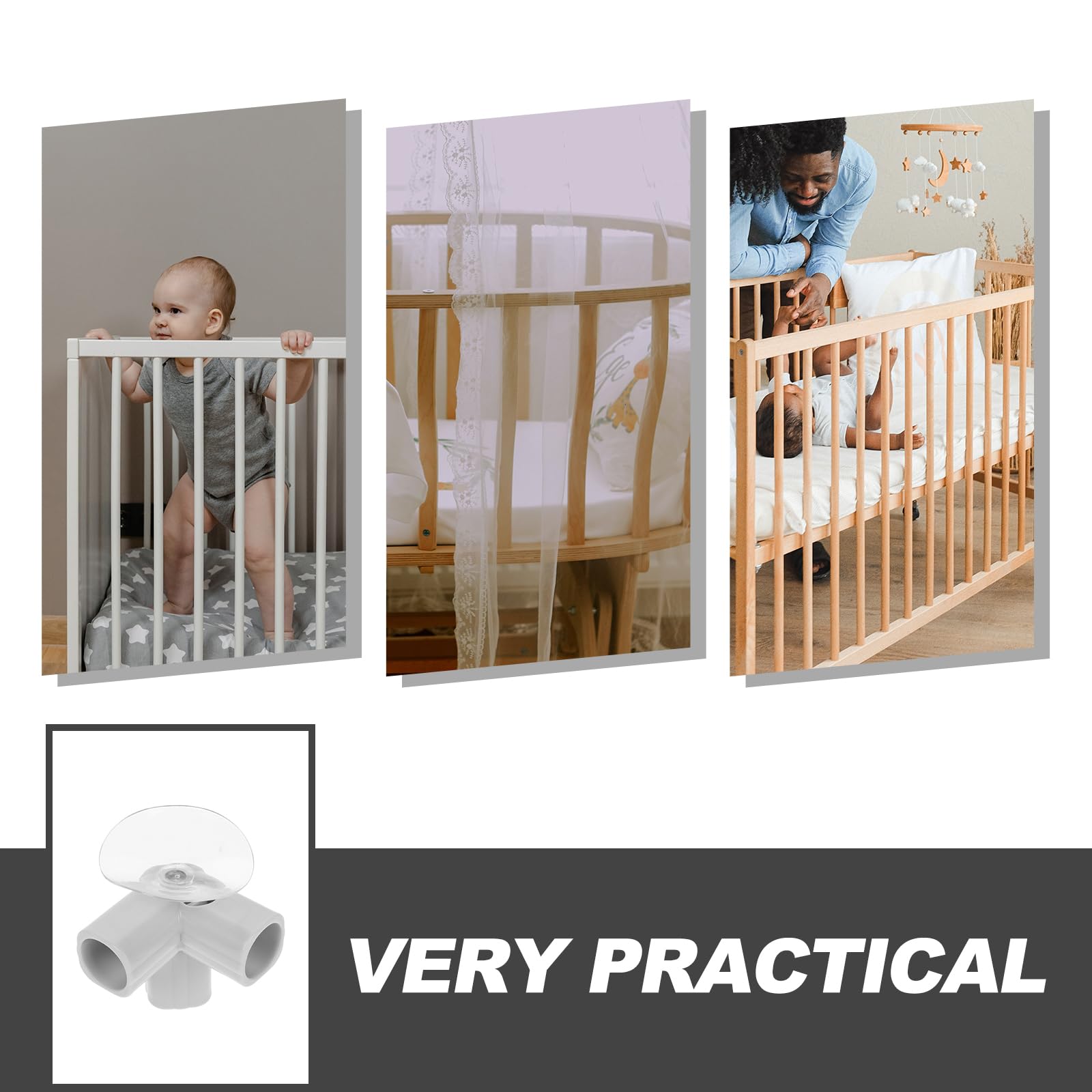 Toyvian Baby Playpen Accessories 3-Way Connector for Indoor Safety Baby Playpen Parts and Fittings, Light Grey, 7.00X7.00X7.00CM - Image 4